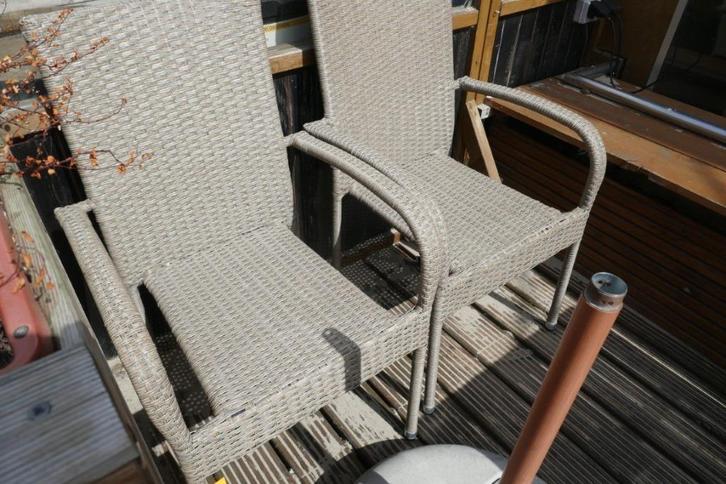 16 terrasstoelen te koop!, Tuin en Terras, Tuinstoelen, Gebruikt, Stapelbaar, Ophalen