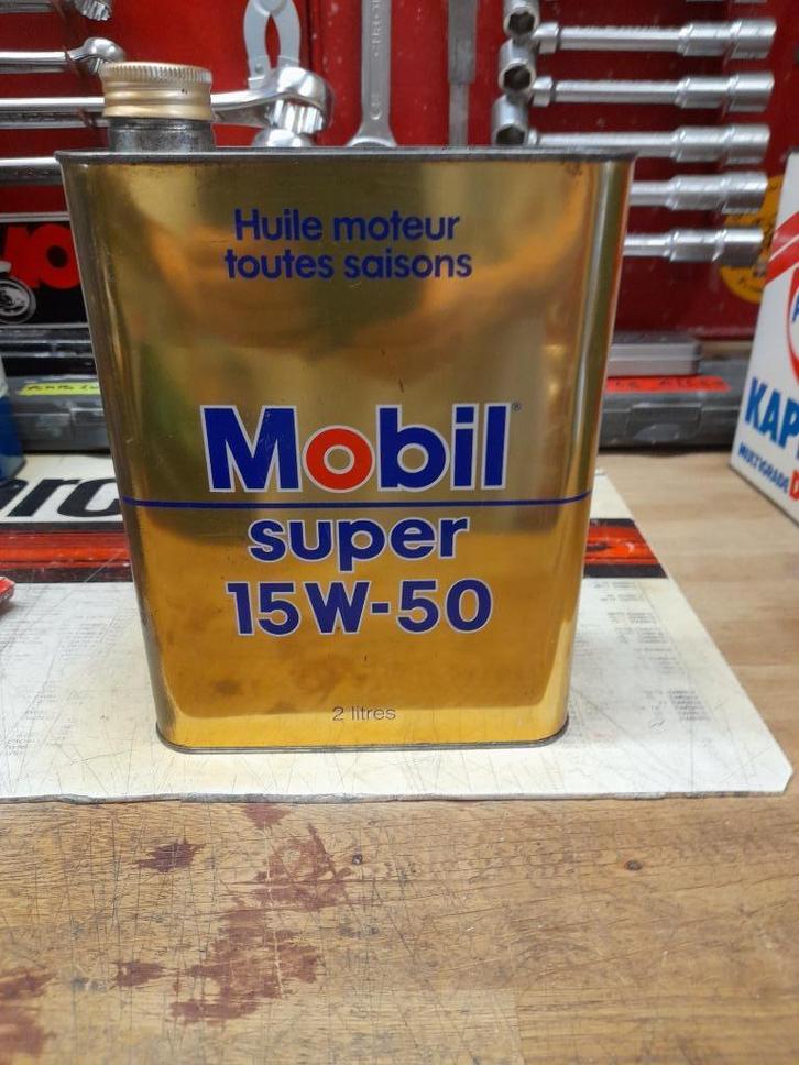 oude mobiele super 15w50 lege oliekan, Verzamelen, Merken en Reclamevoorwerpen, Gebruikt, Overige typen, Verzenden
