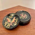 Rare boite sous-verres japonais perroquets Vintage, Maison & Meubles, Enlèvement, Comme neuf, Verre ou Tasse