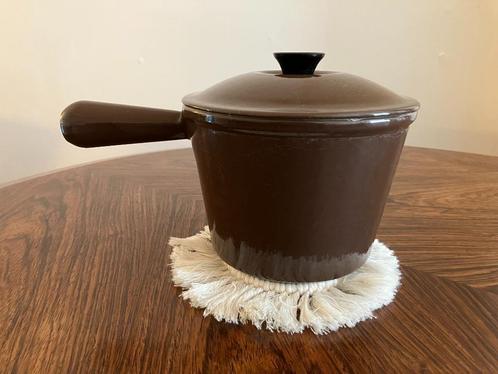 Vintage fonduepan van Le Creuset, Huis en Inrichting, Keuken | Potten en Pannen, Gebruikt, Kookpan of Snelkookpan, Gietijzer, Ophalen of Verzenden