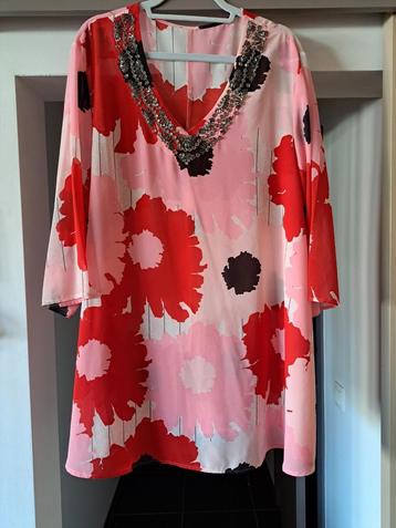 Blouse, tuniek, in voile, mt 52, valt ruim beschikbaar voor biedingen