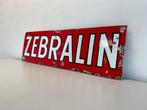 ZEBRALIN emaille reclamebord, Ophalen of Verzenden, Gebruikt, Reclamebord