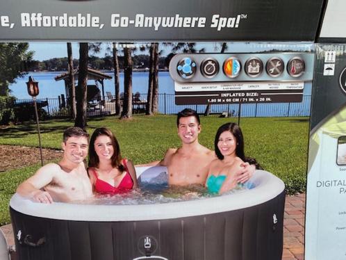 Opblaasbare Spa, Tuin en Terras, Bubbelbaden en Hottubs, Zo goed als nieuw, Opblaasbaar, Afdekzeil, Grondzeil, Pomp, Ophalen