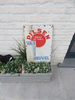 Emaille Plaat Pilsen Vandenheuvel biere de table, Verzamelen, Ophalen of Verzenden, Zo goed als nieuw, Reclamebord, Plaat of Schild