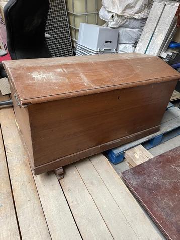 Oude houten opbergkist, Huis en Inrichting, Woonaccessoires | Kisten, Ophalen, Gebruikt, 100 tot 150 cm, 50 tot 75 cm