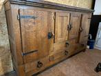 Landelijke vintage houten dressoirkast - massief eiken, Huis en Inrichting, Ophalen, Gebruikt, Landelijk, vintage, primitief, 150 tot 200 cm
