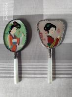 2 mooie japanse handspiegeltjes geisha's spiegel, Ophalen of Verzenden
