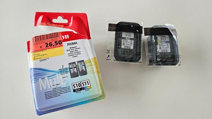 Canon PIXMA Inktcartridges – PG-510 (Zwart) & CL-511 (Kleur), Computers en Software, Printerbenodigdheden, Nieuw, Cartridge, Ophalen of Verzenden