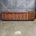 Apothekerstoonbank | Grote Vintage Toonbank met lades, Eikenhout, Ophalen of Verzenden, Zo goed als nieuw, 200 cm of meer
