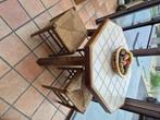 Table de cuisiner octogonale en chêne dessous carrelé, Maison & Meubles, Ancien, 75 cm ou plus, 50 à 100 cm, Comme neuf