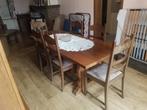 prachtige houten eettafel met 6 stoelen, Huis en Inrichting, 50 tot 100 cm, 150 tot 200 cm, Gebruikt, Rechthoekig