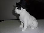 Spaarpot bulldog met hoge hoed, Comme neuf, Animal, Enlèvement ou Envoi, Pierre, Poterie ou Céramique