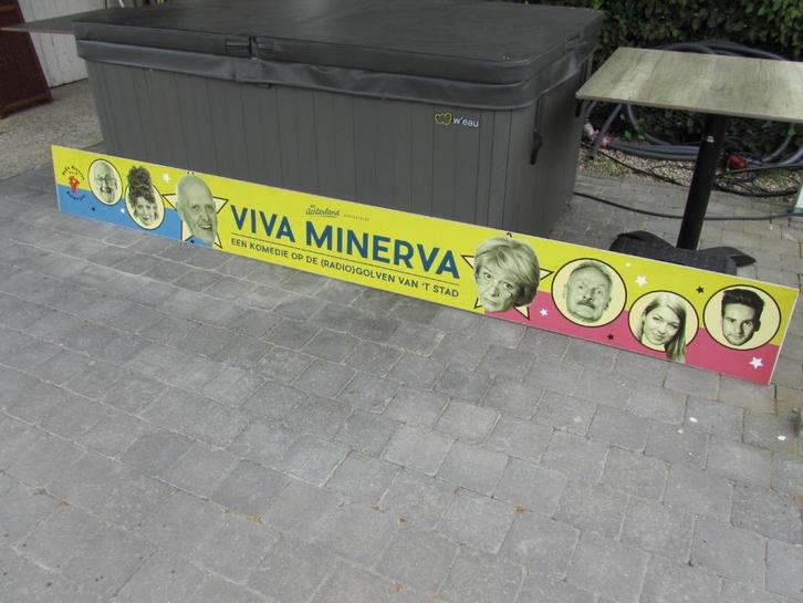 Het Achterland - Viva Minerva - Reclamebord, Antiek en Kunst, Curiosa en Brocante, Ophalen