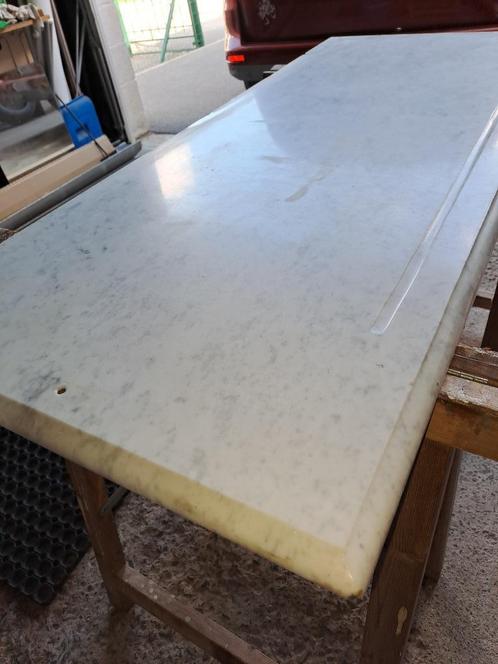Wit marmeren blad voor spoelbak of suiker of karamel, Huis en Inrichting, Woonaccessoires | Dienbladen, Gebruikt, Overige materialen