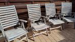 Houten tuinzetels met kussens, Ophalen, Gebruikt, Hout, Inklapbaar