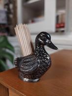 Vintage verzilverde tandenstokerhouder eend - Silea, Ophalen of Verzenden