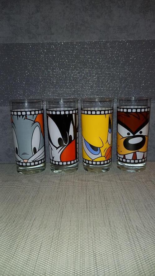Looney Tunes glazen, Verzamelen, Stripfiguren, Gebruikt, Gebruiksvoorwerp, Looney Tunes, Ophalen of Verzenden