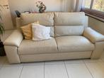 Salon en cuir, couleur crème ,longueur 2m05 ,largeur 85cm, Trois personnes, 150 cm ou plus, Enlèvement ou Envoi, Moins de 150 cm