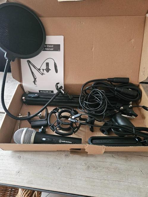 Audio Technica ATR2100X-USB Microfoon, statief en popfilter, Musique & Instruments, Microphones, Neuf, Enlèvement