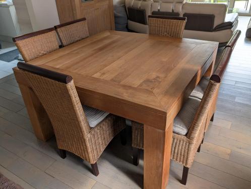 Tafel in teak, Huis en Inrichting, Complete eetkamers, Zo goed als nieuw, Ophalen
