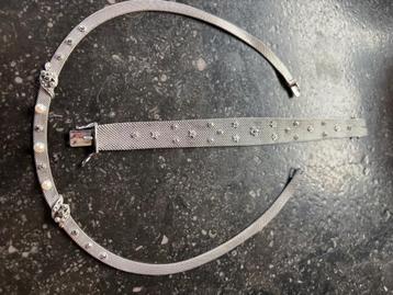 Vintage GERO 90 verzilverde mesh halsketting & armband – par beschikbaar voor biedingen