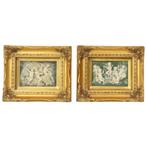 Set van 2 Ingelijste Plaquettes Albast Biggs and Sons London, Ophalen of Verzenden