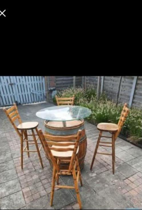 Tuinset, Tuin en Terras, Tuinsets en Loungesets, Gebruikt, Tuinset, Hout, 4 zitplaatsen, Eettafel, Ophalen
