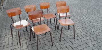 6 vintage schoolstoelen tubax 1978 -79 ,  beschikbaar voor biedingen