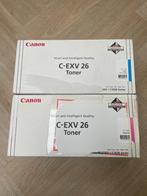 2 toners Canon C-EXV 26 cyan en magenta voor iR C1021/C1028, Ophalen of Verzenden, Nieuw, Toner, Canon
