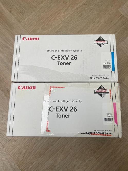 2 toners Canon C-EXV 26 cyan en magenta voor iR C1021/C1028, Computers en Software, Printerbenodigdheden, Nieuw, Toner, Ophalen of Verzenden