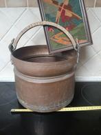 Oude koperen decoratieve bloempot, Ophalen of Verzenden, Zo goed als nieuw