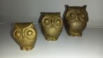 Serie van 3 uilen in messing of koper, Antiek en Kunst, Ophalen of Verzenden, Brons