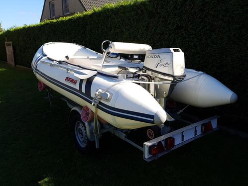 Suzamar Rubberboot met motor en trailer, Sports nautiques & Bateaux, Canots pneumatiques, Utilisé, Autres marques, Aluminium, Moins de 70 ch