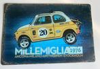 Vintage stalen decoratieve wandplaat „Race Fiat 500” 1976, Ophalen of Verzenden, Gebruikt, Overige typen