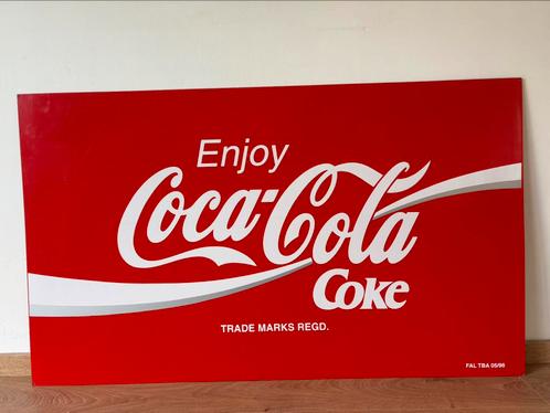 Plaque émaillée Coca-Cola 120 x 70 cm emaillen bord, Verzamelen, Merken en Reclamevoorwerpen, Gebruikt, Ophalen