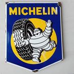 Emaille reclamebord Michelin met zon, klein formaat, Verzamelen, Merken en Reclamevoorwerpen, Ophalen of Verzenden, Gebruikt, Reclamebord