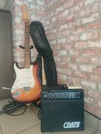 Fender Stratocaster sunburst lefty + toebehoren, Muziek en Instrumenten, Snaarinstrumenten | Gitaren | Elektrisch, Ophalen of Verzenden