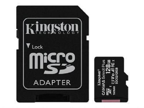 Kingston Canvas Select Plus - flashgeheugenkaart - 128 GB -, Audio, Tv en Foto, Foto | Geheugenkaarten, Nieuw, MicroSDXC, 128 GB