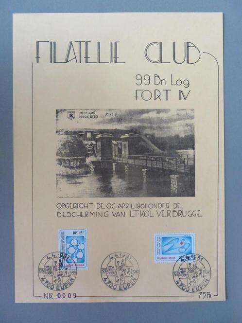 1981 Filatelie Club Eupen Speciale Uitgave Fort 4 Oude God, Verzamelen, Militaria | Algemeen, Overige soorten, Foto of Poster