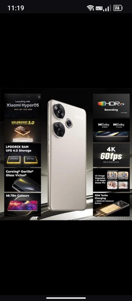 Magnifique Xiaomi Poco F6 Titanium 512Go état NEUF garantie, Telecommunicatie, Mobiele telefoons | Overige merken, Nieuw, Zonder abonnement