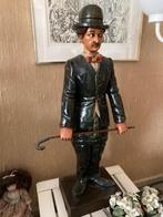 Charlie Chaplin - uniek houten beeld - antiek, Ophalen