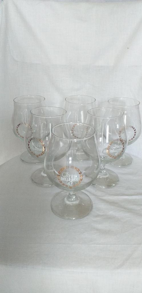 kriek Belle-vue 6 verres, Collections, Verres & Petits Verres, Utilisé, Enlèvement ou Envoi