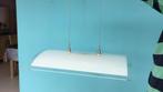 Glazen hanglamp + reservelampen, Enlèvement, Utilisé, Métal, 75 cm ou plus