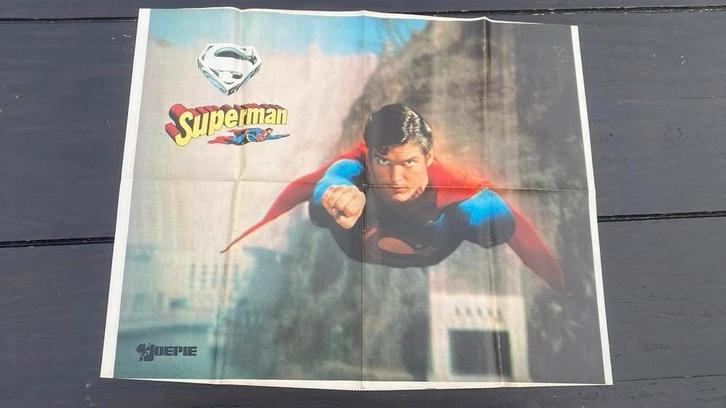 vintage  70s poster superman, bieden mag!! 60x 50 clm, Verzamelen, Posters, Zo goed als nieuw, Ophalen of Verzenden