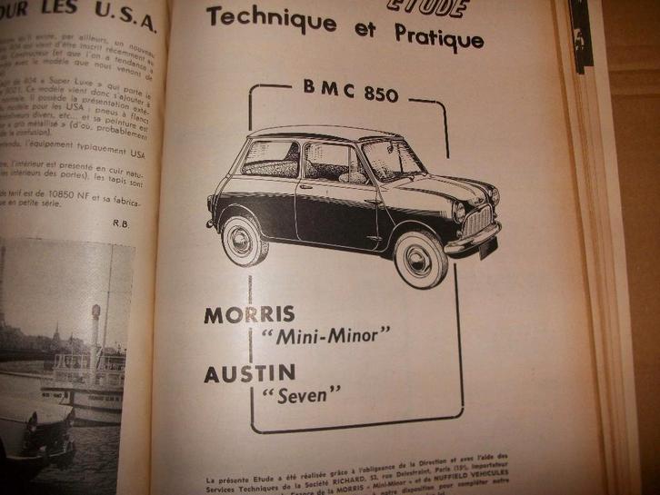 revue technique mini de 1959-1970, Autos : Divers, Modes d'emploi & Notices d'utilisation, Enlèvement ou Envoi