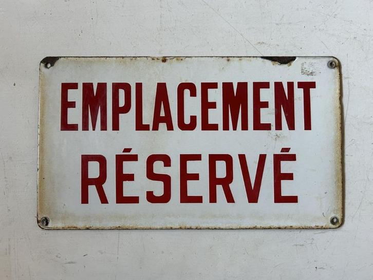 Email bord -- Emplacement Réservé -- 35cm, Antiek en Kunst, Antiek | Email, Ophalen of Verzenden