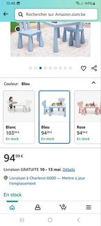 Table enfants robuste couleur bleu et 2 chaises, Kinderen en Baby's, Speelgoed | Speeltafels, Ophalen, Zo goed als nieuw
