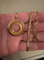 18k gouden halsketting, Ophalen, Met hanger, Zo goed als nieuw, Goud