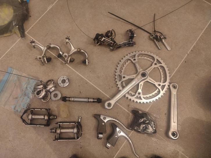 Campagnolo Super Record Groepset (Retro), Fietsen en Brommers, Fietsonderdelen, Gebruikt, Racefiets, Derailleur of Ketting, Ophalen of Verzenden