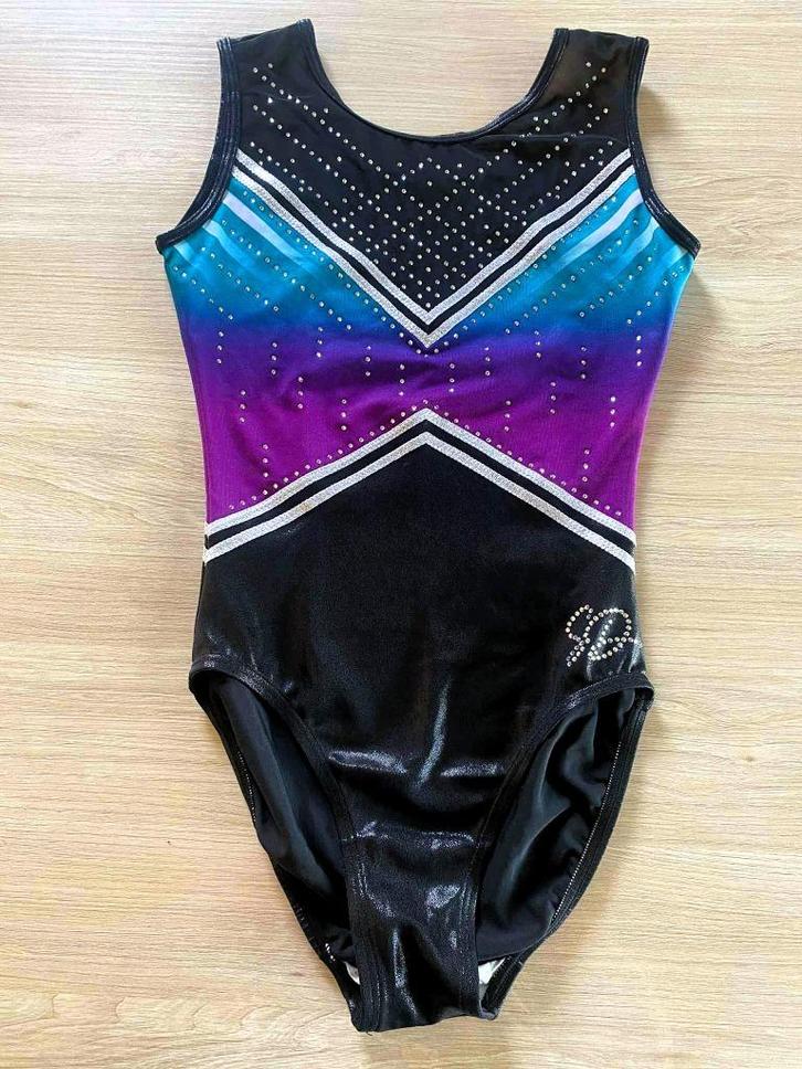 paars zwart turnpak - Sparkle & Dream - maat AME ( 158/164), Sport en Fitness, Turnen, Zo goed als nieuw, Turnpak(je), Kindermaat 146 t/m 176